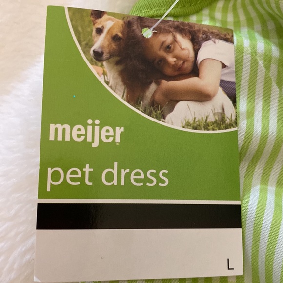 New very cute green plaid dress with a purple flower, purple and white flower - Picture 4 of 6